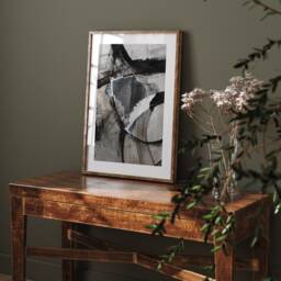Brazil Map - Black & Grey Abstract Painting Of Wall Art Print Traval Poster - thumbnail 2