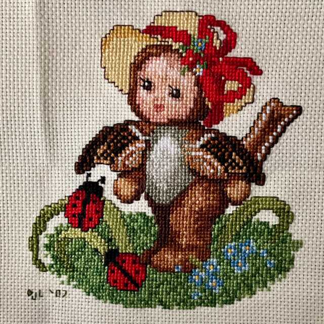 Completed Sparrow Baby Cross Stitch - Colorful Farm Animal Handmade Wall Art, Gift - image 1