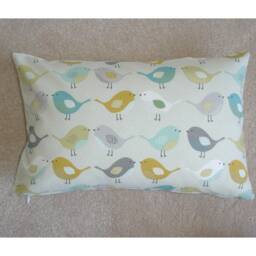 "10x16 Tempur Travel Pillow Cover Small Grey Birds Ochre Cushion 40x26cm Bolster Oblong Case Sham Pillowcase 16""x10" - thumbnail 2