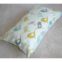 "10x16 Tempur Travel Pillow Cover Small Grey Birds Ochre Cushion 40x26cm Bolster Oblong Case Sham Pillowcase 16""x10"