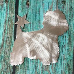 West Highland Terrier, Westie, Dog Christmas Tree Topper, Holiday Decoration, Wreath Christmas, Aluminum, Star, Pet Memorial