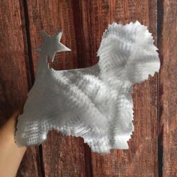 West Highland Terrier, Westie, Dog Christmas Tree Topper, Holiday Decoration, Wreath Christmas, Aluminum, Star, Pet Memorial - thumbnail 3