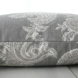 steel Grey Paisley Pillow Cover - Modern Throw - thumbnail 3