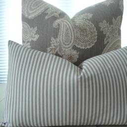 steel Grey Paisley Pillow Cover - Modern Throw - thumbnail 4