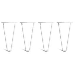 4 X White Hairpin Legs - All Sizes. Including Free Screws & Protector Feet - thumbnail 3