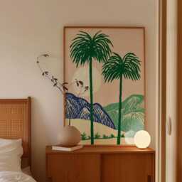 Palm Tree Poster, Tropical Landscape Print, Coastal Wall Art - thumbnail 2
