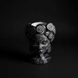 Spiral Face Plant Pot - African Head Planter Cast Stone Bust Handmade UK - thumbnail 3