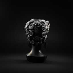 Spiral Face Plant Pot - African Head Planter Cast Stone Bust Handmade UK - thumbnail 2