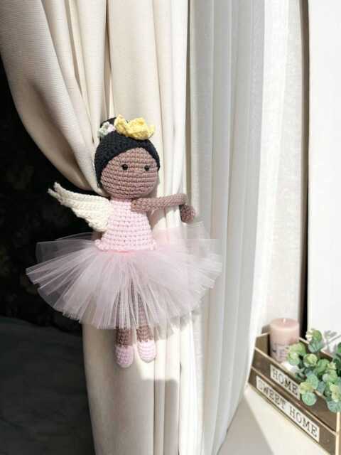 Ballerina Fairy Princess Curtain Tieback Pink Tie Back Nursery Girl Princess Fairy Nursery - image 1