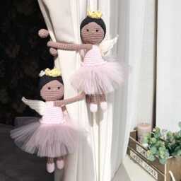 Ballerina Fairy Princess Curtain Tieback Pink Tie Back Nursery Girl Princess Fairy Nursery - thumbnail 2