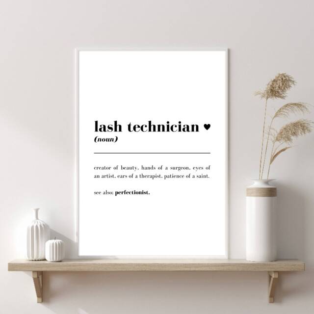 Lash Tech Definition Print - Artist Wall Gifts Beauty Salon Prints Decor - image 1