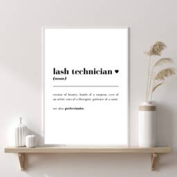 Lash Tech Definition Print - Artist Wall Gifts Beauty Salon Prints Decor - thumbnail 1