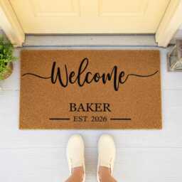 Personalized Welcome Mat, Custom Family Name Doormat, Housewarming Gift, New Home Present, Door Outdoor Coir Entry Rug - thumbnail 4