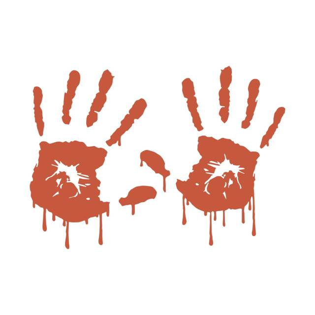 Bloody Hand Print Wall Art, Halloween Decals, Decor, Decal, Decal - image 1