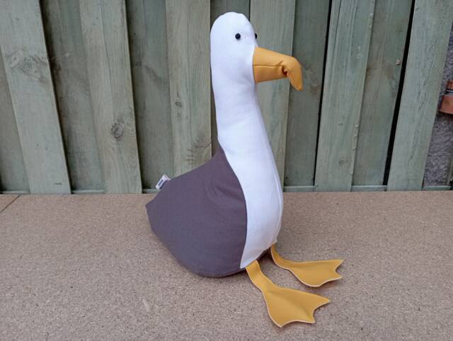 Eddie The Seagull Doorstop/Bookend -Diy Flat Packed-Funny Doorstop-Coastal Decor-House Warming-Beach Life-Unique Gift-Birds-Grey-White - image 1