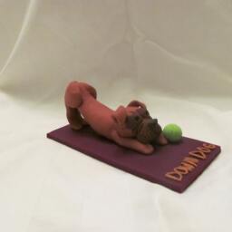 Custom Hand Sculpted Yoga Dog - Down Pose - thumbnail 3