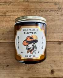 Western Candle - Wild Prairie Flower Fragrance Handmade Retro Amber Glass Jar - thumbnail 1