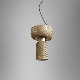 Handmade Bamboo Pendant Lamp Woven Minimalist Hanging Light - thumbnail 2