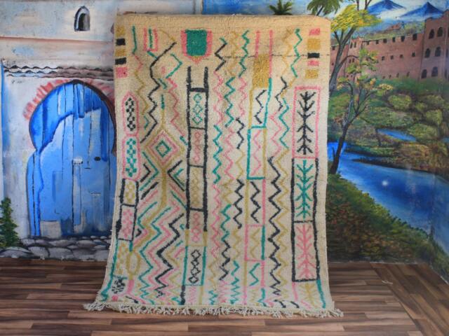 Colorful Moroccan Rug, Custom Fabulous Boujad Abstract Multicolored Carpet, Handmade Bohemian Rug - image 1