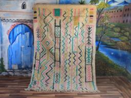 Colorful Moroccan Rug, Custom Fabulous Boujad Abstract Multicolored Carpet, Handmade Bohemian Rug - thumbnail 1