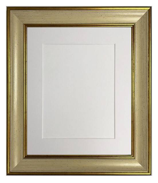 Scandi Cream & Gold Photo Picture Frame With White Mount, Poster Frame, Art Frames - image 1