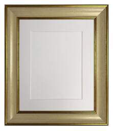 Scandi Cream & Gold Photo Picture Frame With White Mount, Poster Frame, Art Frames - thumbnail 1