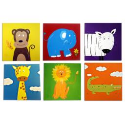 Zebra Art, Jungle Animal Painting On Canvas, Nursery Decor, Safari Kids Decor - thumbnail 2