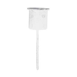 White Candle Holder On Spike - thumbnail 2