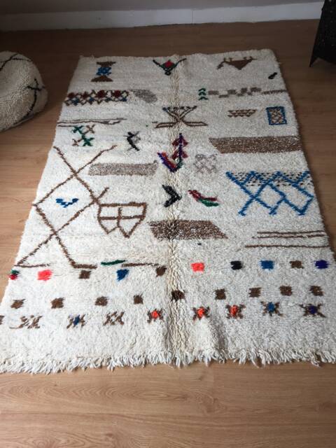 Moroccan Handwoven Rug, Wool/Bohemian Rug Azilal Rug Berber Atlas Vintage 150 X 240 cm 4.92 7.87 Ft Azl 223 - image 1