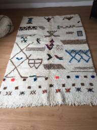 Moroccan Handwoven Rug, Wool/Bohemian Rug Azilal Rug Berber Atlas Vintage 150 X 240 cm 4.92 7.87 Ft Azl 223 - thumbnail 1