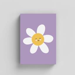 Smiling Daisy Children's Print - Contemporary Flower Art Modern Home Decor Summer Interior Cute Wall - thumbnail 2