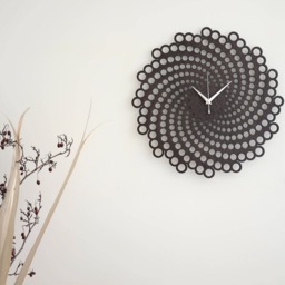 Wall Clock - Wood Spiral, Modern Clock, Home Decor, Unique Wooden Housewares, Large Dark Oak Clocks - thumbnail 3