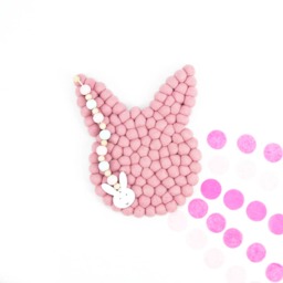 Bunny Decor. Kids Bedside Lamp Mat. Rabbit Decor. Nursery Theme Room Felt Ball Mini Trivet - thumbnail 3