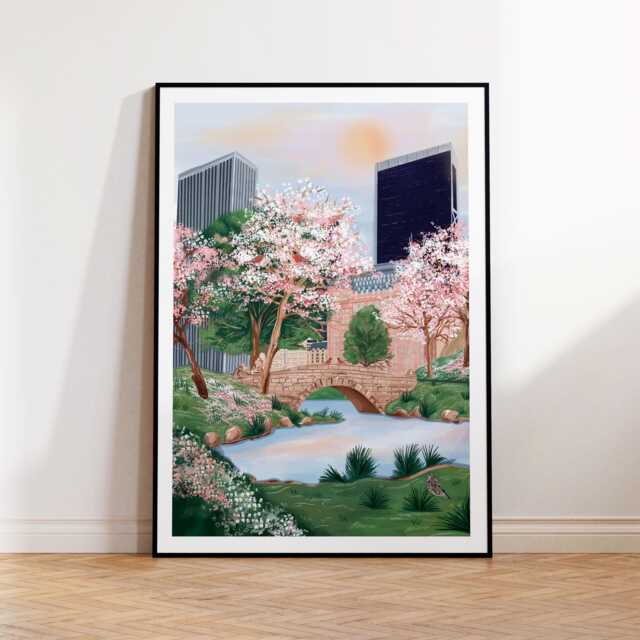 New York Central Park Art Print, Spring Scene, Poster, Nyc Summer Travel Print - image 1