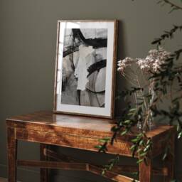 Portugal Map - Black & Grey Abstract Painting Of Wall Art Print Traval Poster - thumbnail 2