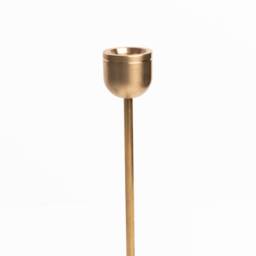 Brushed Gold Brass Candlestick Holder Modern Tapered Candle Table Decor - thumbnail 2