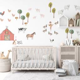 Farm Animal Wall Decals, Barn Nursery Decor - thumbnail 2