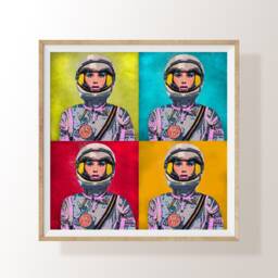 Space Girl - Astronaut Urban Art Poster Feminist Print Mid Century - thumbnail 1