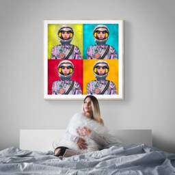 Space Girl - Astronaut Urban Art Poster Feminist Print Mid Century - thumbnail 2