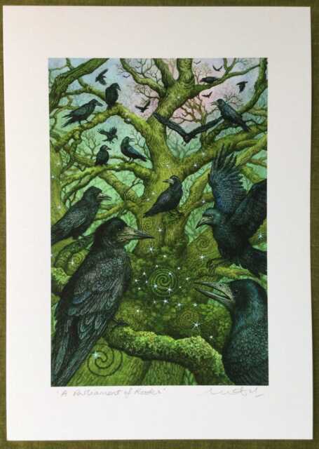 "A Parliament Of Rooks - Print From The ""Forest Enchantment Oracle" - image 1