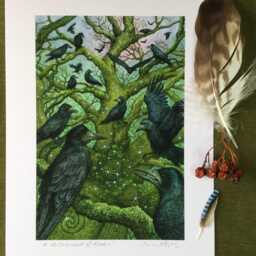 "A Parliament Of Rooks - Print From The ""Forest Enchantment Oracle" - thumbnail 3