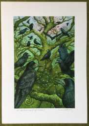 "A Parliament Of Rooks - Print From The ""Forest Enchantment Oracle" - thumbnail 1