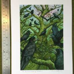 "A Parliament Of Rooks - Print From The ""Forest Enchantment Oracle" - thumbnail 2