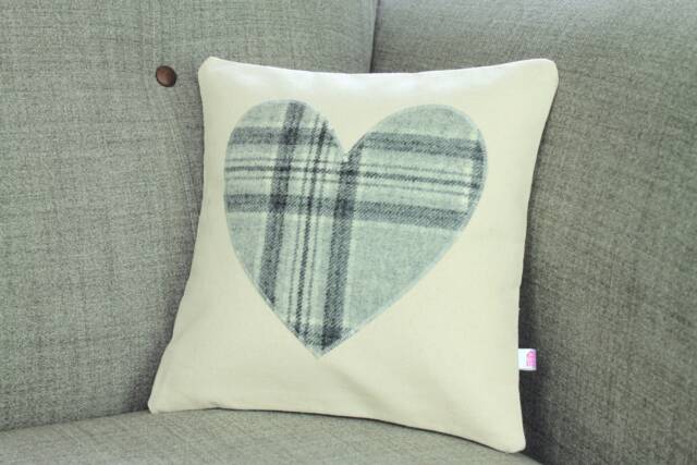 Tartan Love Heart Cushion - Pillow Decor Christmas Gift For Friend - image 1
