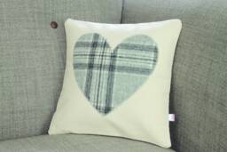 Tartan Love Heart Cushion - Pillow Decor Christmas Gift For Friend - thumbnail 1