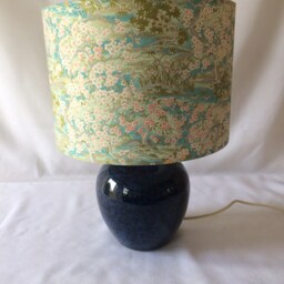 Lampshade 30 cm Wide 21cm High - Handmade With Hand Printed Japanese Chiyogami Paper - thumbnail 2