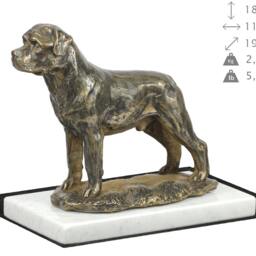 Rottweiler, Dog White Marble Base Statue, Limited Edition, Artdog. Made Of Cold Cast Bronze. Perfect Gift. Limited Edition - thumbnail 4