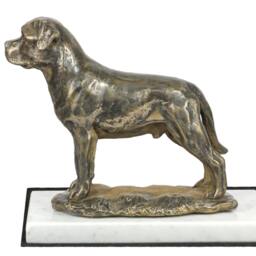 Rottweiler, Dog White Marble Base Statue, Limited Edition, Artdog. Made Of Cold Cast Bronze. Perfect Gift. Limited Edition - thumbnail 2