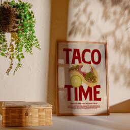 Taco Time Print, Kitchen Wall Art, Decor, Foodie Trendy Cooking Home Inspo, Poster, Unframed - thumbnail 3