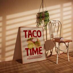 Taco Time Print, Kitchen Wall Art, Decor, Foodie Trendy Cooking Home Inspo, Poster, Unframed - thumbnail 2